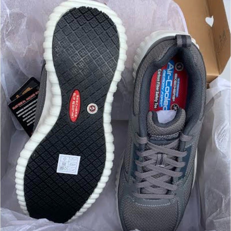 Skechers Men's Cicades Karvin Work Shoe, Gray 4 Skechers cicades